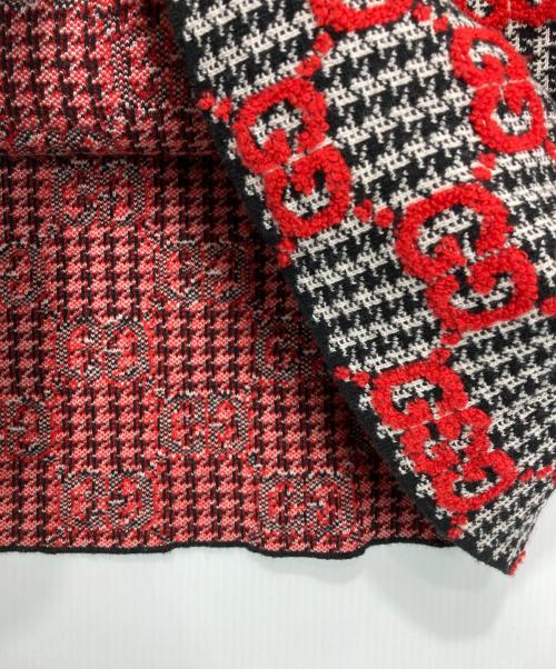 GUCCI（グッチ）GUCCI (グッチ) GGジャガード 総柄スカートセットアップニット ホワイト×ブラック サイズ:Lの古着・服飾アイテム