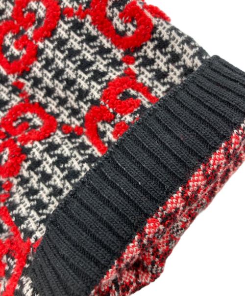 GUCCI（グッチ）GUCCI (グッチ) GGジャガード 総柄スカートセットアップニット ホワイト×ブラック サイズ:Lの古着・服飾アイテム