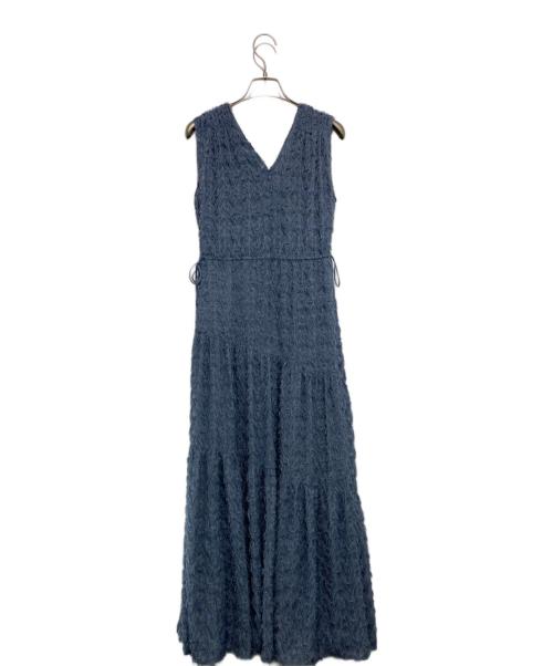 FRAY ID（フレイ アイディー）FRAY ID (フレイ アイディー) フリンジジャガードカシュクールワンピース ブルー サイズ:1の古着・服飾アイテム
