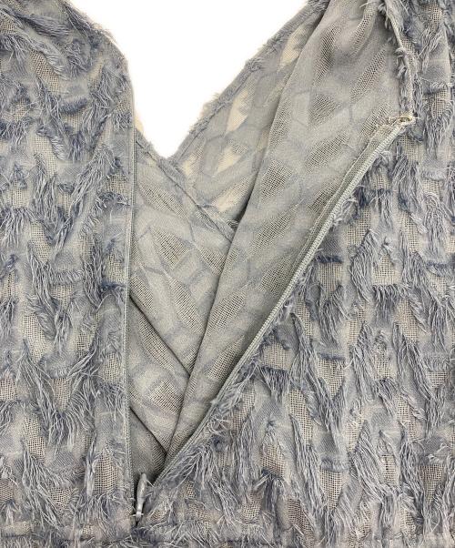 FRAY ID（フレイ アイディー）FRAY ID (フレイ アイディー) フリンジジャガードカシュクールワンピース グリーン サイズ:１の古着・服飾アイテム