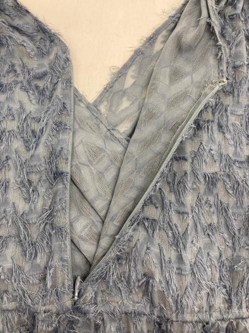 FRAY ID（フレイ アイディー）FRAY ID (フレイ アイディー) フリンジジャガードカシュクールワンピース ブルー サイズ:1の古着・服飾アイテム