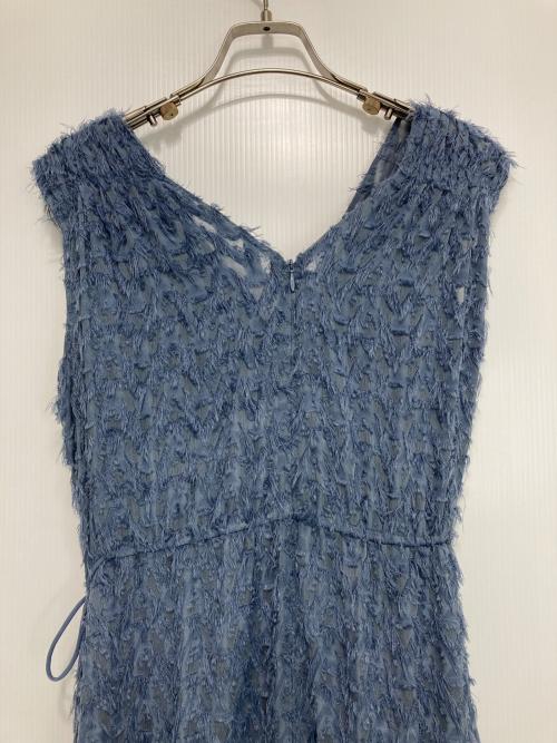 FRAY ID（フレイ アイディー）FRAY ID (フレイ アイディー) フリンジジャガードカシュクールワンピース ブルー サイズ:1の古着・服飾アイテム