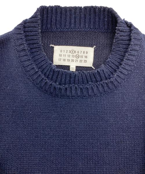 Maison Margiela（メゾンマルジェラ）Maison Margiela (メゾンマルジェラ) 5G エルボーパッチクルーネックニット ネイビー サイズ:Mの古着・服飾アイテム