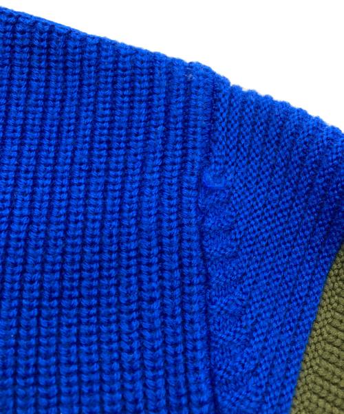 DIESEL（ディーゼル）DIESEL (ディーゼル) マルチボーダーニット ブルー×カーキ サイズ:Mの古着・服飾アイテム