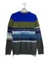 DIESEL（ディーゼル）の古着「マルチボーダーニット」｜ブルー×カーキ