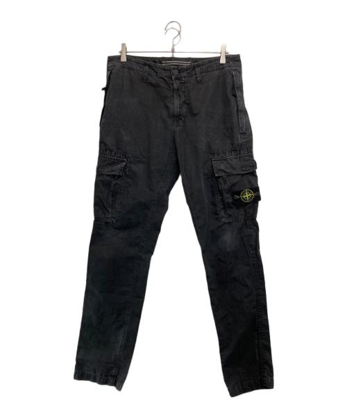 STONE ISLAND（ストーンアイランド）STONE ISLAND (ストーンアイランド) ガーメントダイエフェクト カーゴパンツ ブラック サイズ:33の古着・服飾アイテム