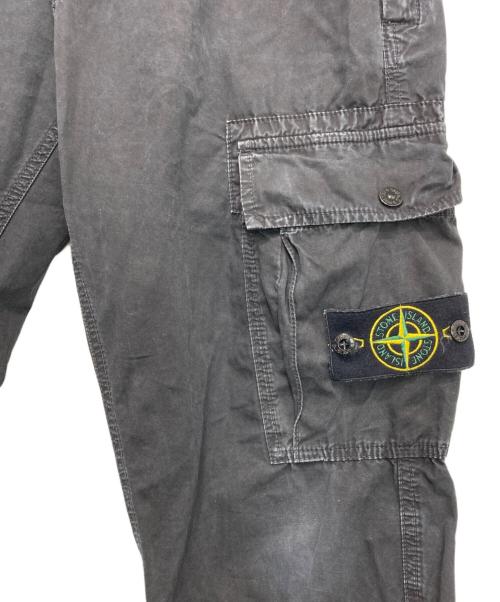 STONE ISLAND（ストーンアイランド）STONE ISLAND (ストーンアイランド) ガーメントダイエフェクト カーゴパンツ ブラック サイズ:33の古着・服飾アイテム