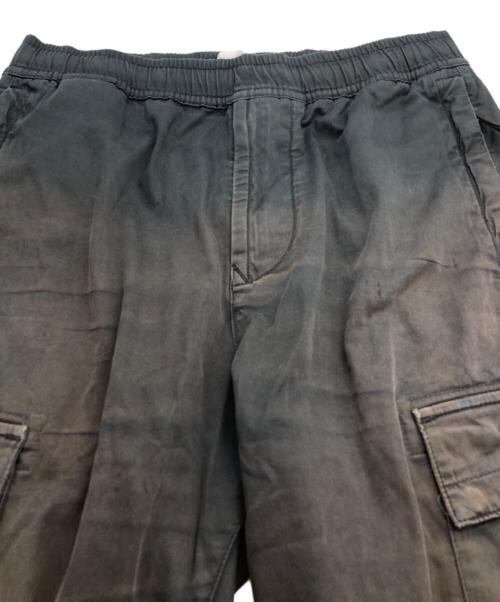 STONE ISLAND（ストーンアイランド）STONE ISLAND (ストーンアイランド) ガーメントダイコットンウールストレッチサテンシャーリングテーパードリブカーゴパンツ ブラック サイズ:30の古着・服飾アイテム
