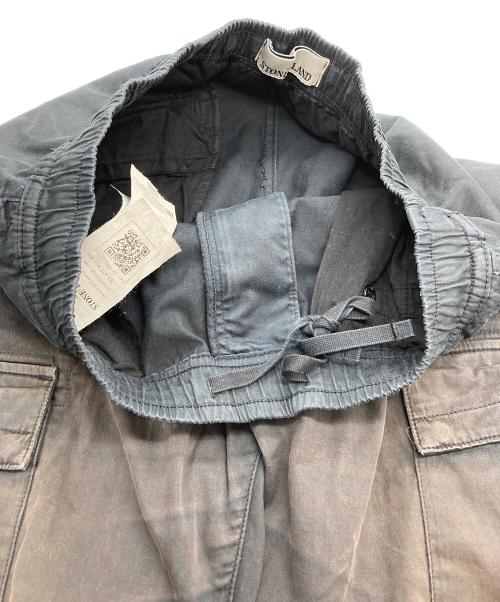 STONE ISLAND（ストーンアイランド）STONE ISLAND (ストーンアイランド) ガーメントダイコットンウールストレッチサテンシャーリングテーパードリブカーゴパンツ ブラック サイズ:30の古着・服飾アイテム