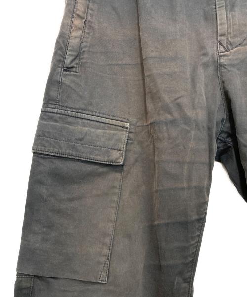 STONE ISLAND（ストーンアイランド）STONE ISLAND (ストーンアイランド) ガーメントダイコットンウールストレッチサテンシャーリングテーパードリブカーゴパンツ ブラック サイズ:30の古着・服飾アイテム