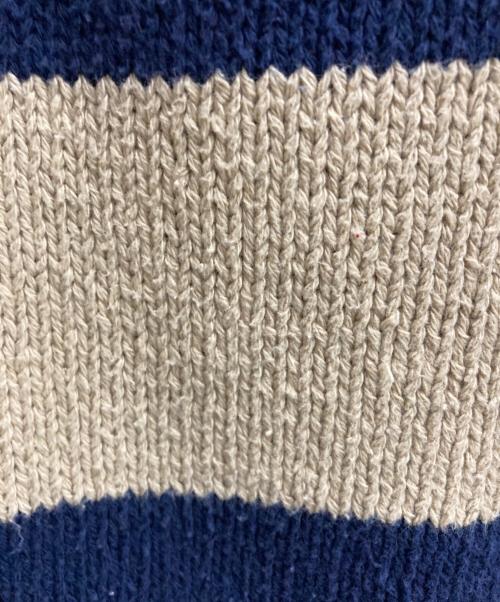 POLO RALPH LAUREN（ポロ・ラルフローレン）POLO RALPH LAUREN (ポロ・ラルフローレン) ボーダーコットンニット ベージュ×ネイビー サイズ:XLの古着・服飾アイテム