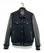 LEVI'Sリーバイス）の古着「レザー切替スタジャン」｜ブラック
