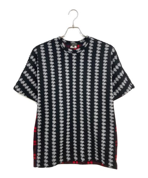 COMME des GARCONS HOMME PLUS（コムデギャルソンオムプリュス）COMME des GARCONS HOMME PLUS (コムデギャルソンオムプリュス) 総柄×チェック切替 半袖カットソー マルチカラー サイズ:Sの古着・服飾アイテム