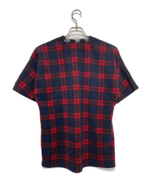 COMME des GARCONS HOMME PLUS（コムデギャルソンオムプリュス）COMME des GARCONS HOMME PLUS (コムデギャルソンオムプリュス) 総柄×チェック切替 半袖カットソー マルチカラー サイズ:Sの古着・服飾アイテム