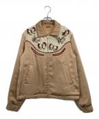 SueUNDERCOVERスーアンダーカバー）の古着「バタフライアップリケジップアップジャケット」｜ベージュ