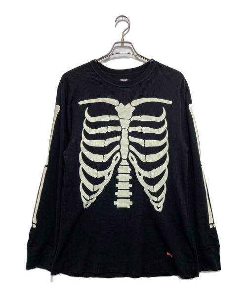 SUPREME（シュプリーム）Supreme (シュプリーム) Hanes (ヘインズ) Bones Thermal Crew ブラック サイズ:L（180/100A）の古着・服飾アイテム
