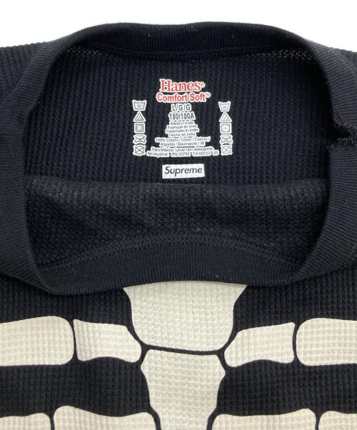 SUPREME（シュプリーム）Supreme (シュプリーム) Hanes (ヘインズ) Bones Thermal Crew ブラック サイズ:L（180/100A）の古着・服飾アイテム