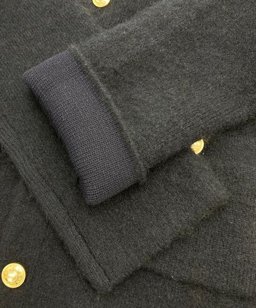 anuans（アニュアンス）anuans (アニュアンス) カシミヤブレンドノーカラーニットジャケット ネイビー サイズ:Fの古着・服飾アイテム