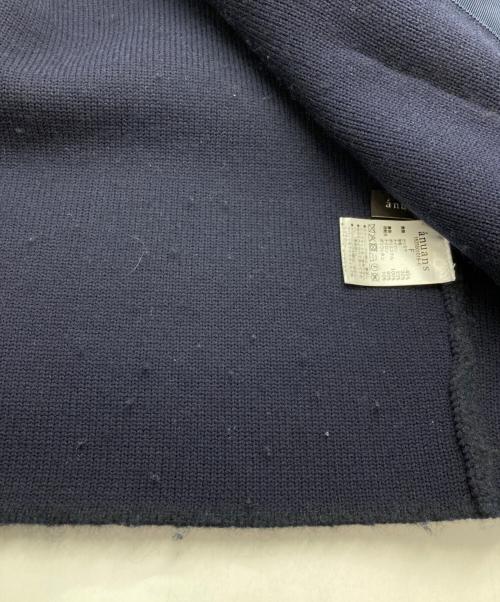 anuans（アニュアンス）anuans (アニュアンス) カシミヤブレンドノーカラーニットジャケット ネイビー サイズ:Fの古着・服飾アイテム