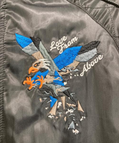 55DSL（フィフテーファイブディーエスエル）55DSL (フィフテーファイブディーエスエル) 刺繍スカジャン ブラック サイズ:Sの古着・服飾アイテム