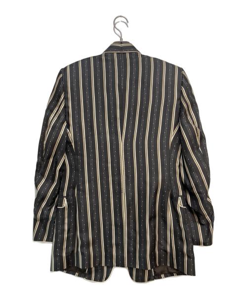 DOLCE & GABBANA（ドルチェ＆ガッバーナ）DOLCE & GABBANA (ドルチェ＆ガッバーナ) ストライプシルクテーラードジャケット グレー サイズ:48の古着・服飾アイテム