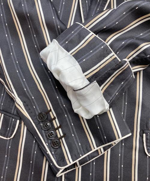 DOLCE & GABBANA（ドルチェ＆ガッバーナ）DOLCE & GABBANA (ドルチェ＆ガッバーナ) ストライプシルクテーラードジャケット グレー サイズ:48の古着・服飾アイテム