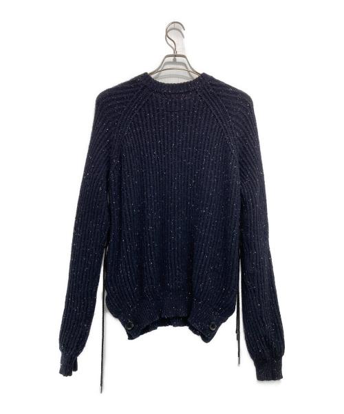 SYU.HOMME/FEMM（シュウオムフェム）SYU.HOMME/FEMM (シュウオムフェム) Laceup Knit ネイビー サイズ:2の古着・服飾アイテム
