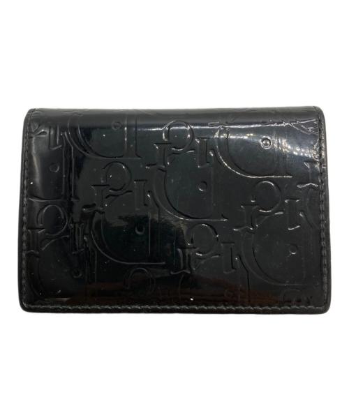 Christian Dior（クリスチャン ディオール）Christian Dior (クリスチャン ディオール) エナメルトロッターカードケース ブラックの古着・服飾アイテム