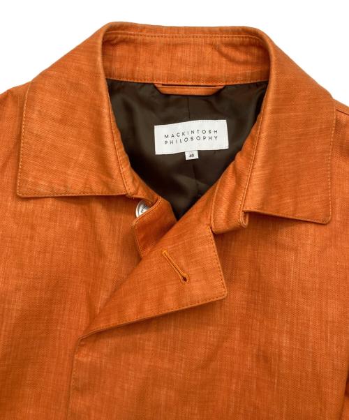 MACKINTOSH（マッキントッシュ）MACKINTOSH (マッキントッシュ) リネンステンカラーコート オレンジ サイズ:40の古着・服飾アイテム