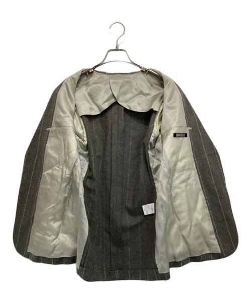 HAVERSACK（ハバーサック）HAVERSACK (ハバーサック) ウールカシミヤ ノーカラージャケット グレーの古着・服飾アイテム