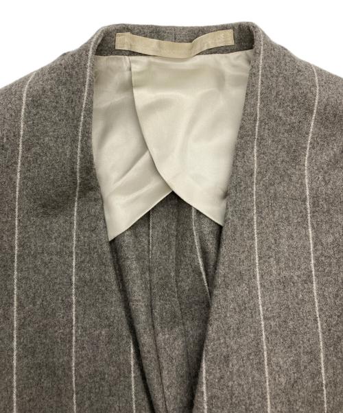 HAVERSACK（ハバーサック）HAVERSACK (ハバーサック) ウールカシミヤ ノーカラージャケット グレーの古着・服飾アイテム