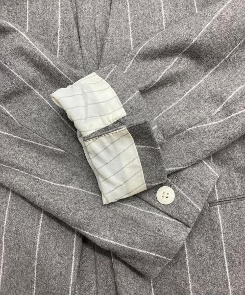 HAVERSACK（ハバーサック）HAVERSACK (ハバーサック) ウールカシミヤ ノーカラージャケット グレーの古着・服飾アイテム