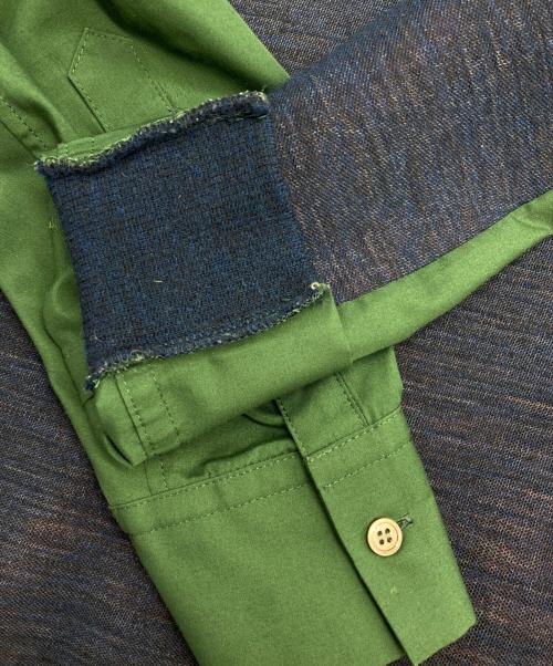 sacai（サカイ）sacai (サカイ) シャツドッキングワンピース インディゴ×グリーン サイズ:1の古着・服飾アイテム