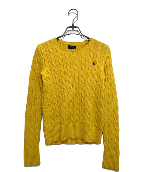 POLO RALPH LAUREN（ポロ・ラルフローレン）POLO RALPH LAUREN (ポロ・ラルフローレン) ケーブルニット イエロー サイズ:12-14の古着・服飾アイテム