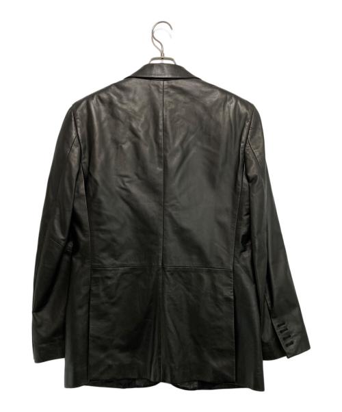 HUGO BOSS（ヒューゴ ボス）HUGO BOSS (ヒューゴ ボス) レザーテーラードジャケット ブラック サイズ:48の古着・服飾アイテム
