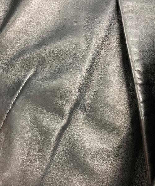 HUGO BOSS（ヒューゴ ボス）HUGO BOSS (ヒューゴ ボス) レザーテーラードジャケット ブラック サイズ:48の古着・服飾アイテム