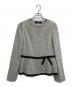 M'S GRACY（エムズグレイシー）の古着「ノーカラー ペプラムジャケット」｜グレー