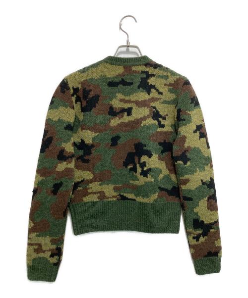 MIU MIU（ミュウミュウ）MIU MIU (ミュウミュウ) 迷彩クルーネックニット カーキ サイズ:38（165/76A）の古着・服飾アイテム