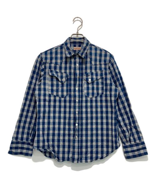 UNION SUPPLY（ユニオンサプライ）UNION SUPPLY (ユニオンサプライ) パラカチェック ウエスタンシャツ ブルー サイズ: 14 1/2の古着・服飾アイテム