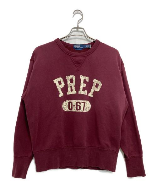 POLO RALPH LAUREN（ポロ・ラルフローレン）POLO RALPH LAUREN (ポロ・ラルフローレン) Vintage Fit PREP 0-67グラフィックロゴ/カレッジロゴスウェット ボルドー サイズ:Sの古着・服飾アイテム