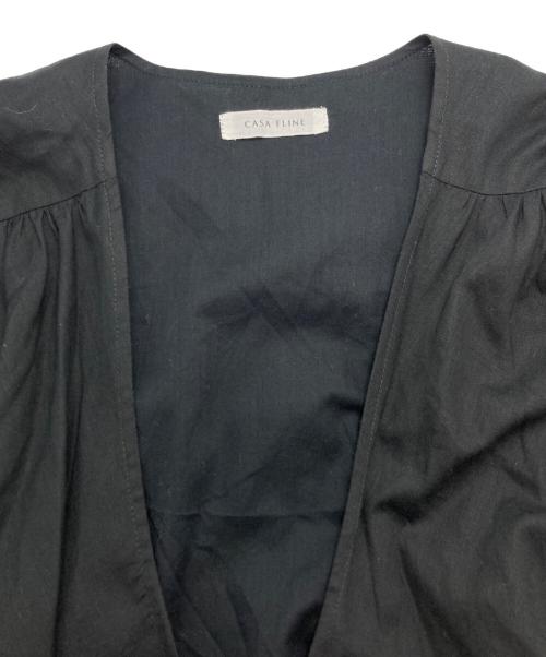 CASA FLINE（カーサフライン）CASA FLINE (カーサフライン) ロングスリーブイレヘムドレス ブラック サイズ:Fの古着・服飾アイテム