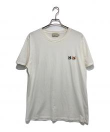 maison kitsune（メゾンキツネ）の古着「ダブルフォックスヘッド パッチ クラシック Tシャツ」｜ホワイト