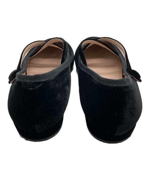 MIU MIU（ミュウミュウ）MIU MIU (ミュウミュウ) ベロアストラップ バレエシューズ/パンプス ブラック サイズ:39の古着・服飾アイテム