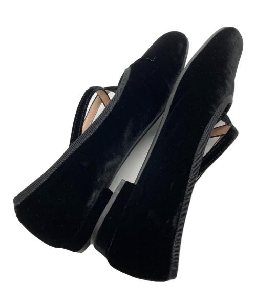 MIU MIU（ミュウミュウ）MIU MIU (ミュウミュウ) ベロアストラップ バレエシューズ/パンプス ブラック サイズ:39の古着・服飾アイテム