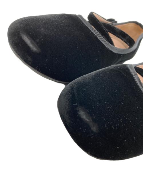 MIU MIU（ミュウミュウ）MIU MIU (ミュウミュウ) ベロアストラップ バレエシューズ/パンプス ブラック サイズ:39の古着・服飾アイテム
