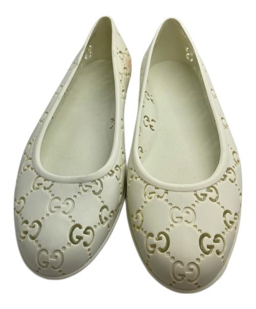 GUCCI（グッチ）GUCCI (グッチ) ラバーフラットシューズ ベージュ サイズ:40の古着・服飾アイテム