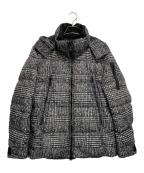 BLACK LABEL CRESTBRIDGEブラックレーベル クレストブリッジ）の古着「グレンチェックプリント ダウンジャケット」｜ホワイト×ブラック