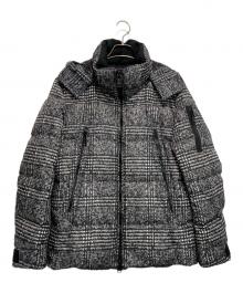 BLACK LABEL CRESTBRIDGE（ブラックレーベル クレストブリッジ）の古着「グレンチェックプリント ダウンジャケット」｜ホワイト×ブラック