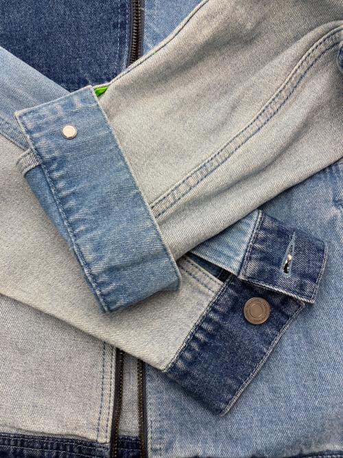 adidas（アディダス）adidas (アディダス) KSENIASCHNAIDER デニムパッチワーク トラックトップ インディゴ サイズ:XLの古着・服飾アイテム