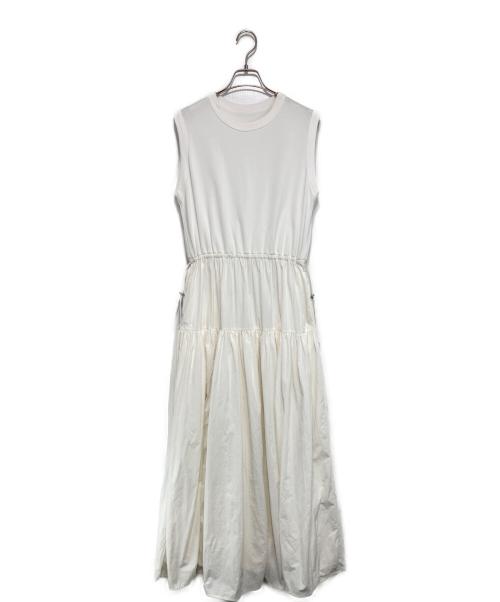 Adam et Rope（アダム エ ロペ）Adam et Rope (アダム エ ロペ) ティアードドッキングワンピース ホワイト サイズ:FREEの古着・服飾アイテム